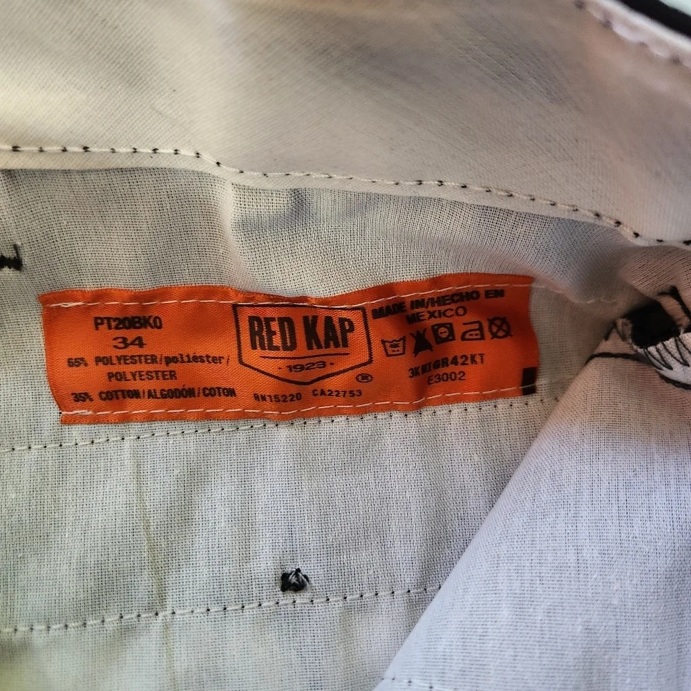Red Kap Black PT20BK Work Pants 34/30